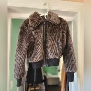 Express fur short brown jacket from Express.